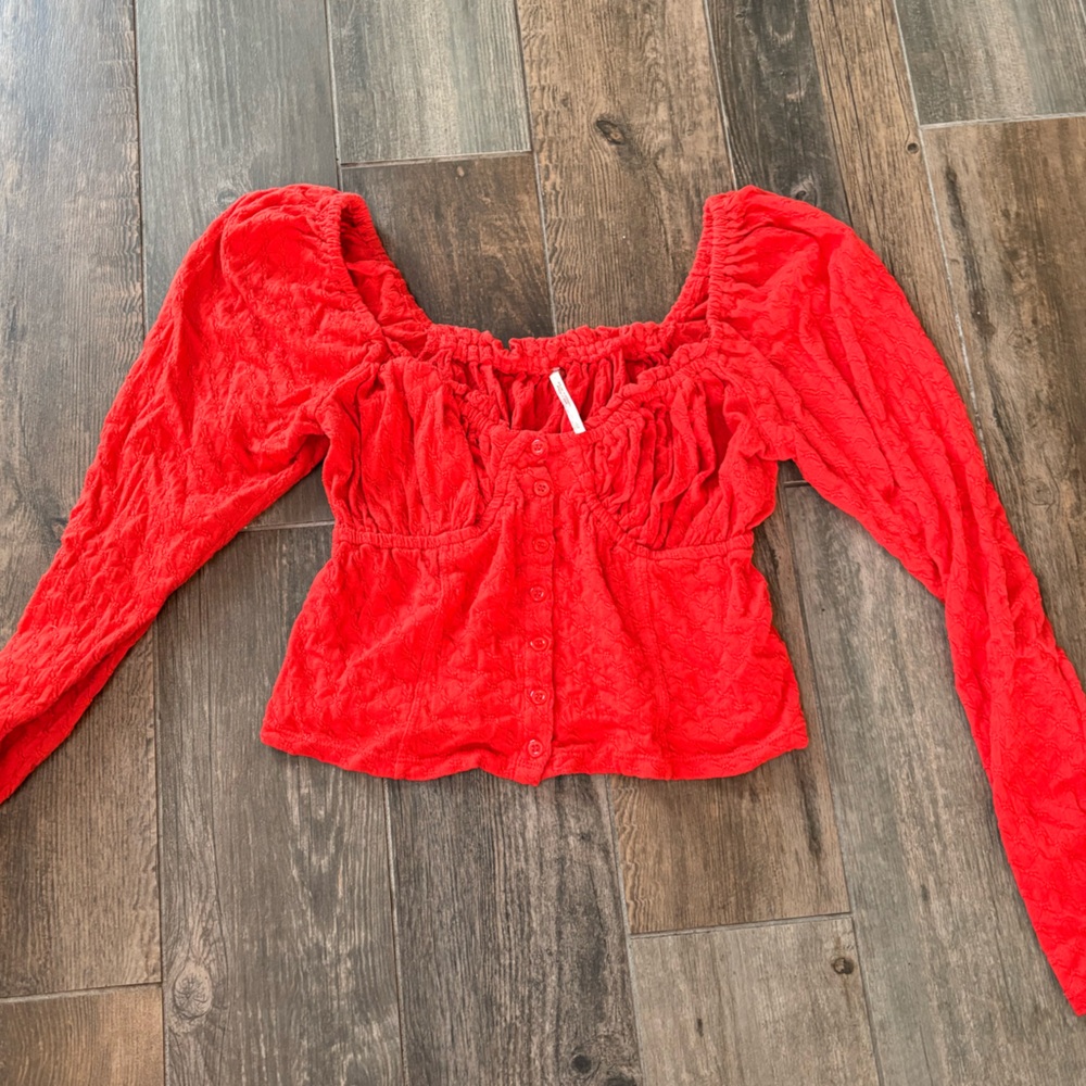 Free People Ladybug Corset Long Sleeve Top